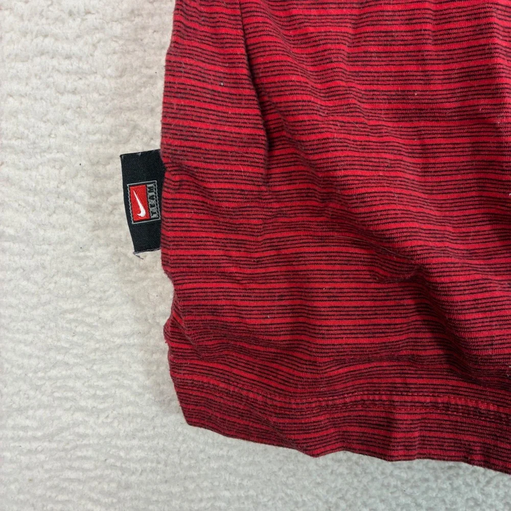 Vintage Nike Georgia Bulldogs Polo Shirt Men L Red Black Striped College Preppy